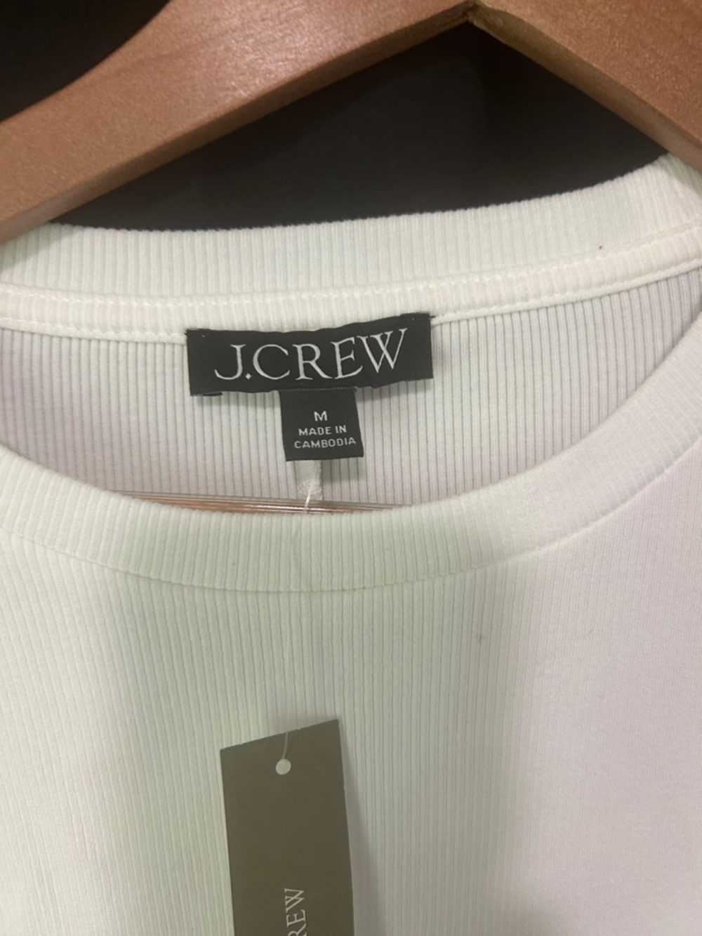 J. Crew White Ribbed Crewneck Long Sleeve Top - Picture 2 of 3